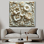 Tableaux Sculpture de fleurs blanches sur une surface en marbre