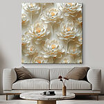 Tableaux Papier peint de fleurs blanches