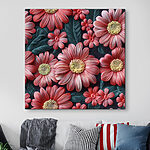 Tableaux Groupe de fleurs roses