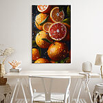 Tableaux Groupe d'oranges avec des gouttes d'eau