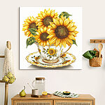 Tableaux Peinture de tournesols dans une tasse à thé