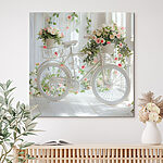 Tableaux Vélo blanc avec des fleurs