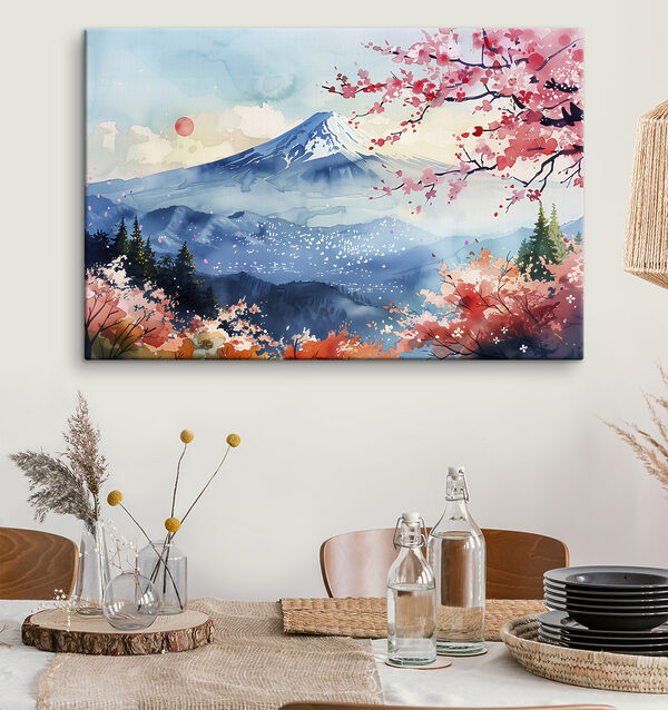 Aquarelle d'une montagne au sommet enneigé Tableaux Aquarelle d'une montagne au sommet enneigé
