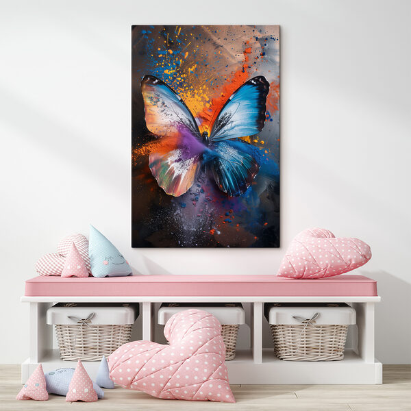 Papillon avec poudre colorée Tableaux Papillon avec poudre colorée