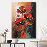 Tableaux Peinture de fleurs rouges