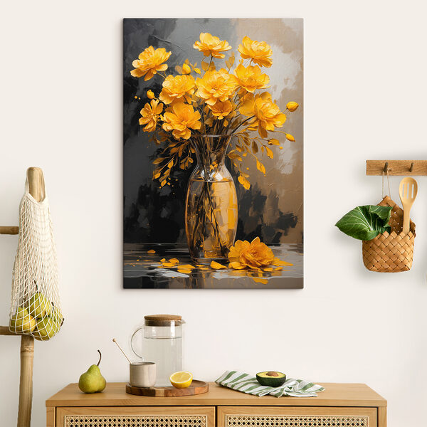 Vase avec fleurs jaunes Tableaux Vase avec fleurs jaunes