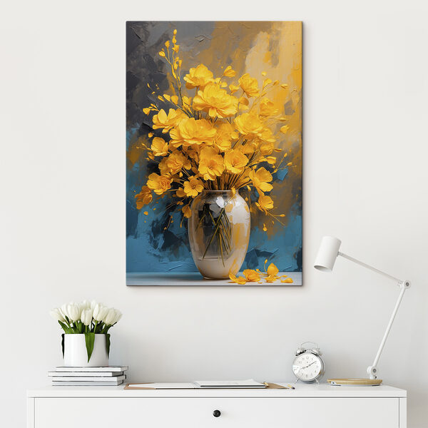 Vase avec fleurs jaunes Tableaux Vase avec fleurs jaunes