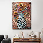 Tableaux Mosaïque de fleurs dans un vase