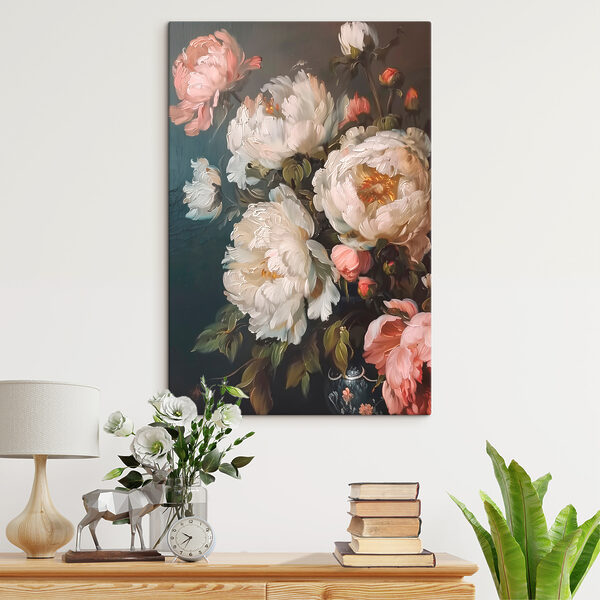 Peinture de fleurs blanches et roses Tableaux Peinture de fleurs blanches et roses