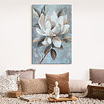 Tableaux Fleur blanche avec des feuilles brunes