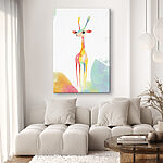 Tableaux Girafe de dessin animé avec de longues cornes