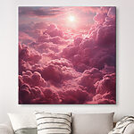 Tableaux Nuages roses et soleil