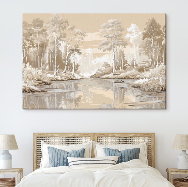 Rivière avec arbres et plantes Tableaux Rivière avec arbres et plantes