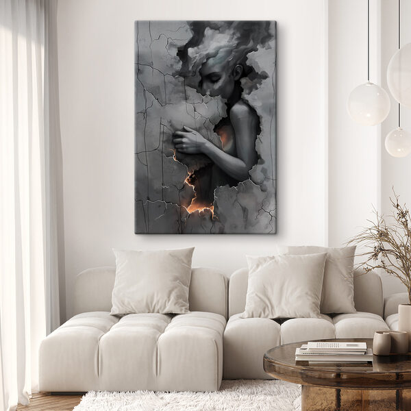 Femme avec le visage dans un mur Tableaux Femme avec le visage dans un mur