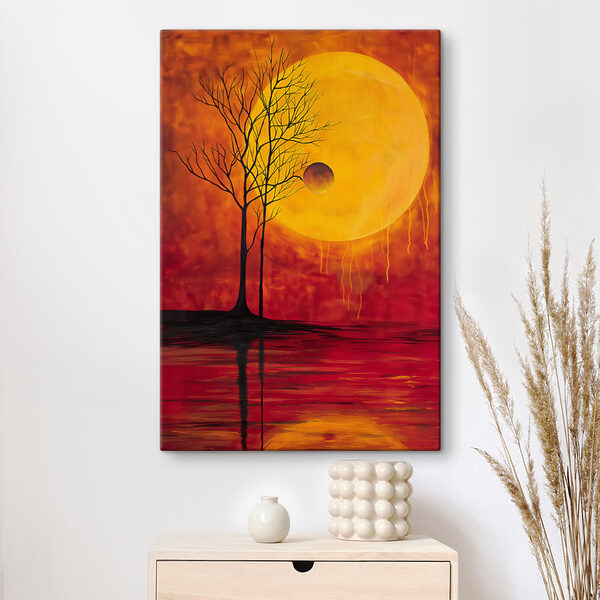 Arbre et lune en arrière-plan Tableaux Arbre et lune en arrière-plan