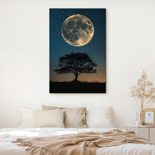 Arbre et lune dans le ciel Tableaux Arbre et lune dans le ciel
