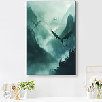 Tableaux Groupe de dragons volant dans le ciel