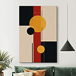 Tableaux Œuvre d'art colorée avec des cercles et des lignes