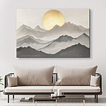Tableaux Peinture de montagnes et de soleil