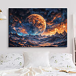 Tableaux Paysage de montagnes et de lune