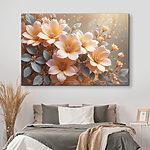 Tableaux Groupe de fleurs avec feuilles
