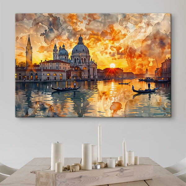 Eau avec un bâtiment et un bateau Tableaux Eau avec un bâtiment et un bateau