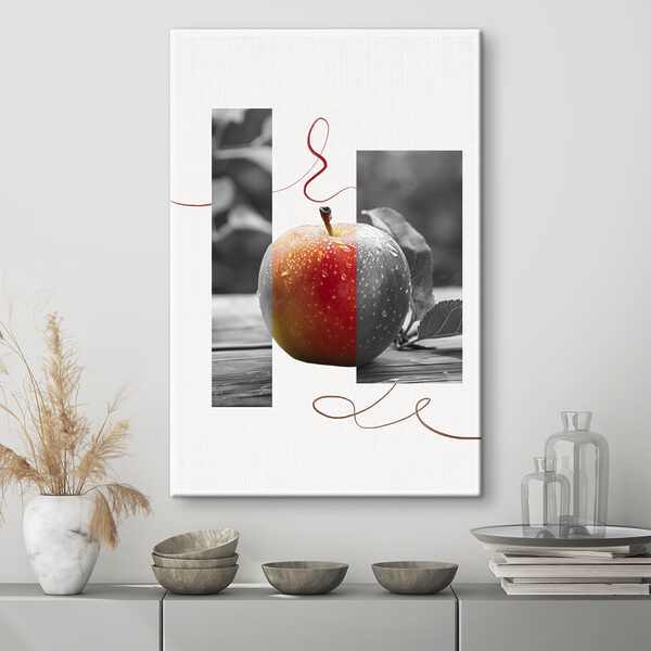 Pomme rouge et grise Tableaux Pomme rouge et grise