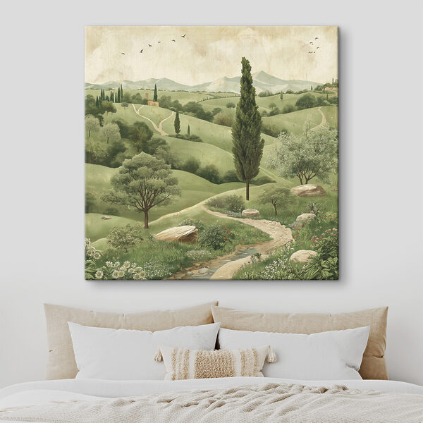 Paysage avec des arbres et une route Tableaux Paysage avec des arbres et une route