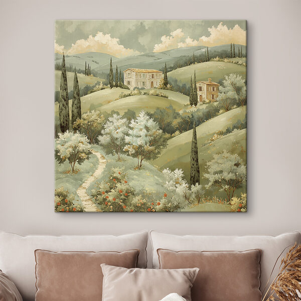 Peinture d'une maison sur une colline Tableaux Peinture d'une maison sur une colline
