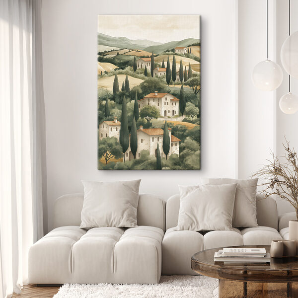 Paysage avec maisons et arbres Tableaux Paysage avec maisons et arbres