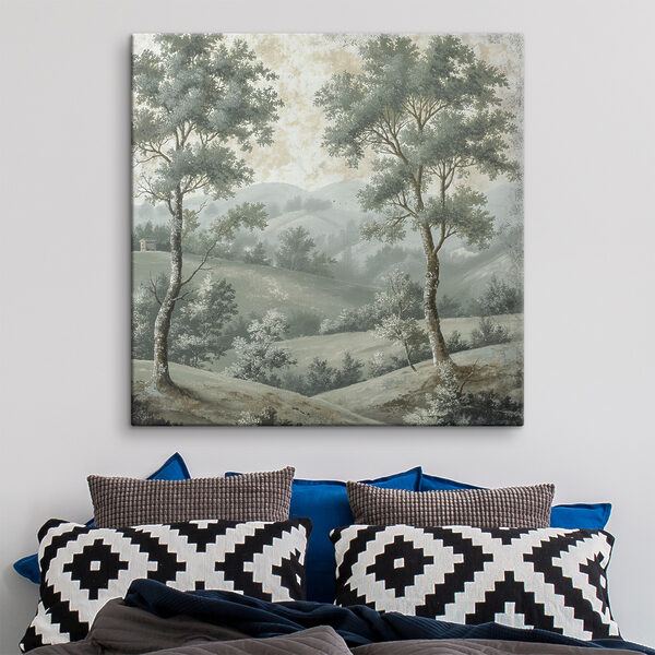 Peinture d'arbres sur une colline Tableaux Peinture d'arbres sur une colline