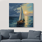 Tableaux Peinture d'un homme dans un bateau dans l'océan