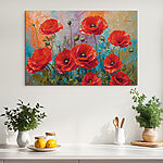 Tableaux Peinture de fleurs rouges