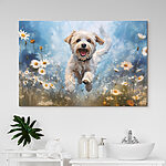 Tableaux Chien sautant en l'air
