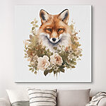 Tableaux Renard avec des fleurs autour de lui