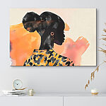 Tableaux Femme avec un chignon et des boucles d'oreilles