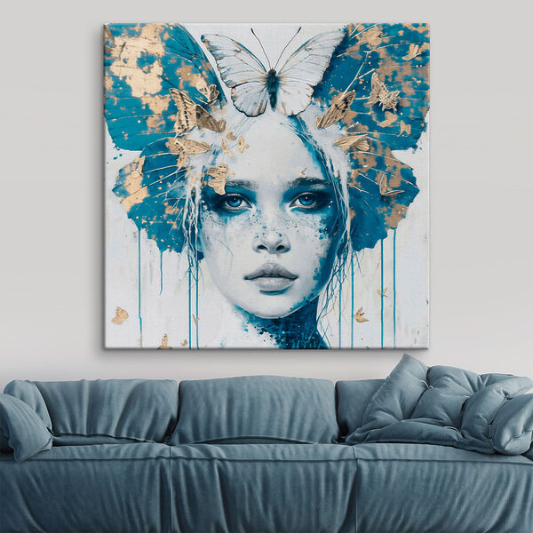 Femme avec un papillon sur la tête Tableaux Femme avec un papillon sur la tête