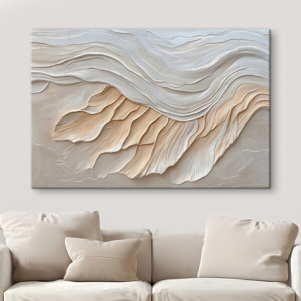 Motif ondulé blanc et brun Tableaux Motif ondulé blanc et brun