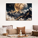 Tableaux Lune sur les montagnes et les nuages