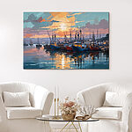 Tableaux Groupe de bateaux sur l'eau