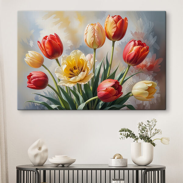 Groupe de tulipes dans un vase Tableaux Groupe de tulipes dans un vase