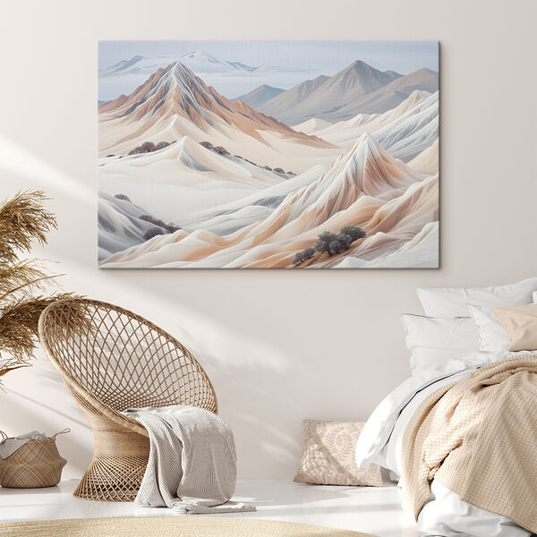 Paysage de désert avec montagnes et arbres Tableaux Paysage de désert avec montagnes et arbres