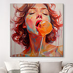 Tableaux Femme rousse avec une sucette