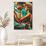 Tableaux Homme et femme s'embrassant
