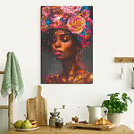 Tableaux Femme avec des fleurs sur la tête