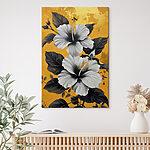 Tableaux Des fleurs élégantes sur un fond vibrant