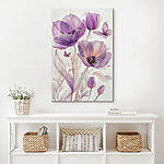 Tableaux Fleurs violettes avec papillons