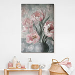 Tableaux Tulipes roses en floraison artistique