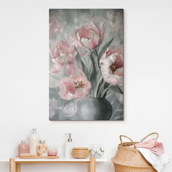 Tulipes roses en floraison artistique Tableaux Tulipes roses en floraison artistique