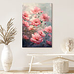 Tableaux Groupe de fleurs roses